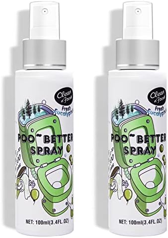 Clean-n-Fresh Toilet Spray, 6.8 Fl.oz Poo Spray | Up to 400+ Uses, 100% Natural Plant Essential Oil Citrus Scent, Bathroom Deodorizer