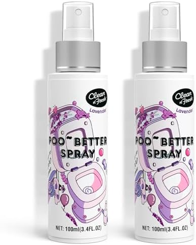 Clean-n-Fresh Toilet Spray, 6.8 Fl.oz Poo Spray | Up to 400+ Uses, 100% Natural Plant Essential Oil Citrus Scent, Bathroom Deodorizer